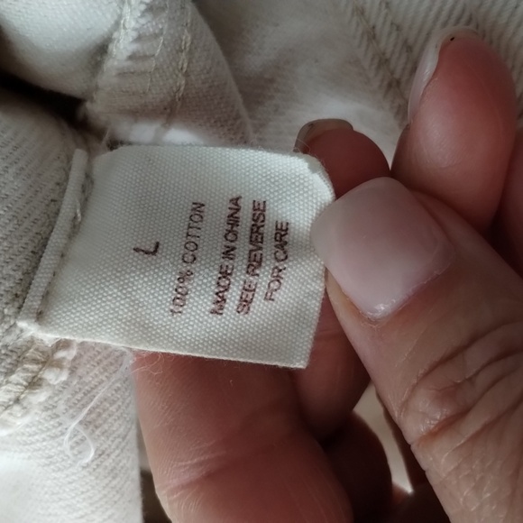 Wish List denim cream jeans split front size large 100% cotton high waist - Picture 10 of 12